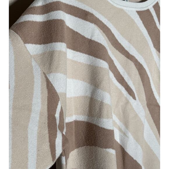 GILLI Abstract Crew Neck Sweater Women's Size Large Cream Multi Long Sleeve - Picture 4 of 8